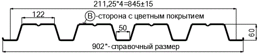 Фото: Профнастил Н60 х 845 - B (PURMAN-20-5005-0.5) в Балашихе