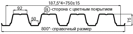 Фото: Профнастил Н75 х 750 - B (ПЭ-01-9002-0.7) в Балашихе