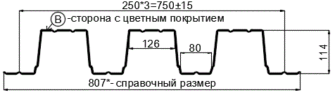 Фото: Профнастил Н114 х 750 - B (ПЭ-01-9003-0.8) в Балашихе