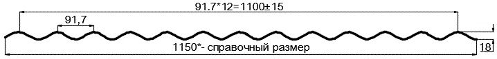 Фото: Профнастил оцинкованный МП18 х 1100 (ОЦ-01-БЦ-0.5) в Балашихе