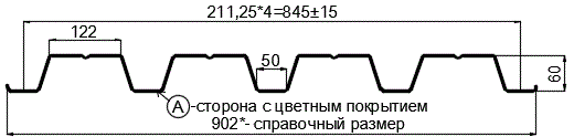 Фото: Профнастил Н60 х 845 - A (ПЭ-01-8017-0.7) в Балашихе