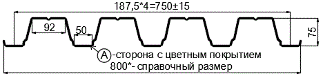 Фото: Профнастил Н75 х 750 - A (ПЭ-01-9003-0.7) в Балашихе