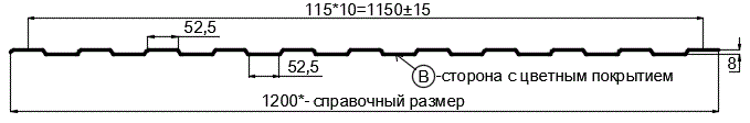 Фото: Профнастил С8 х 1150 - B (PureTech_Mat-20-7024-0,5) в Балашихе