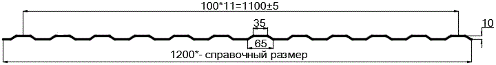 Фото: Профнастил оцинкованный МП10 х 1100 (ОЦ-01-БЦ-0.5) в Балашихе