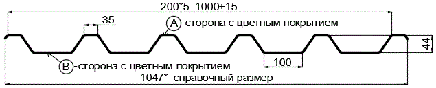 Фото: Профнастил С44 х 1000 - В Двусторонний (VikingMP_Д-01-7024-0,45) в Балашихе