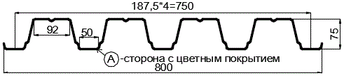 Фото: Профнастил Н75 х 750 - A (ПЭ-01-1018-0.7) в Балашихе