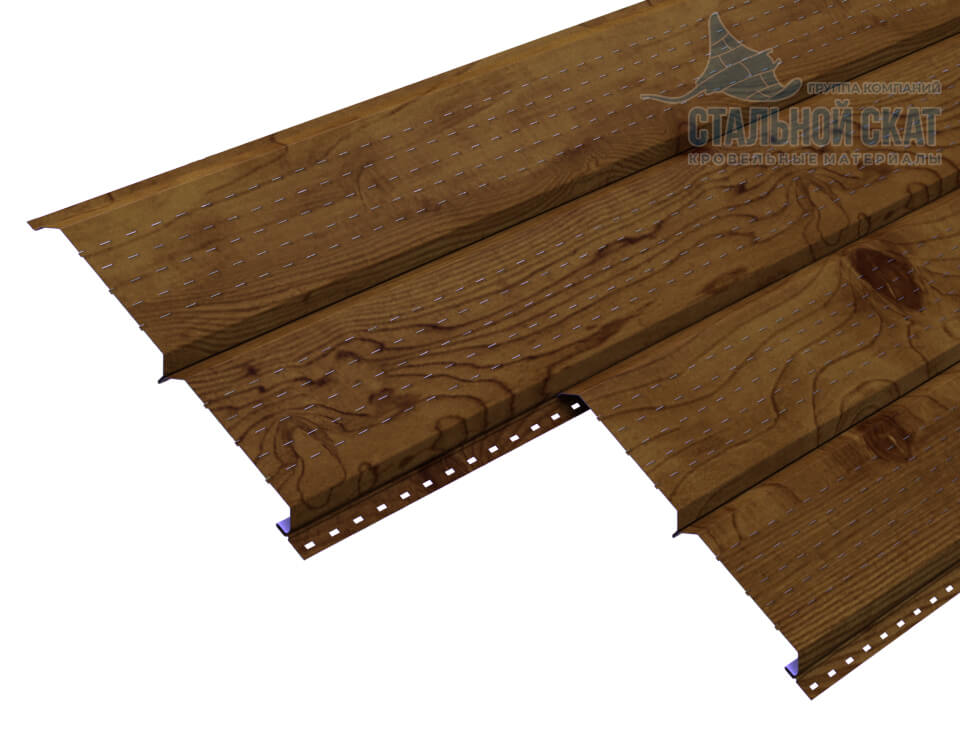 Софит Lбрус-15х240 (ECOSTEEL_T-12-Дуб-0.45)