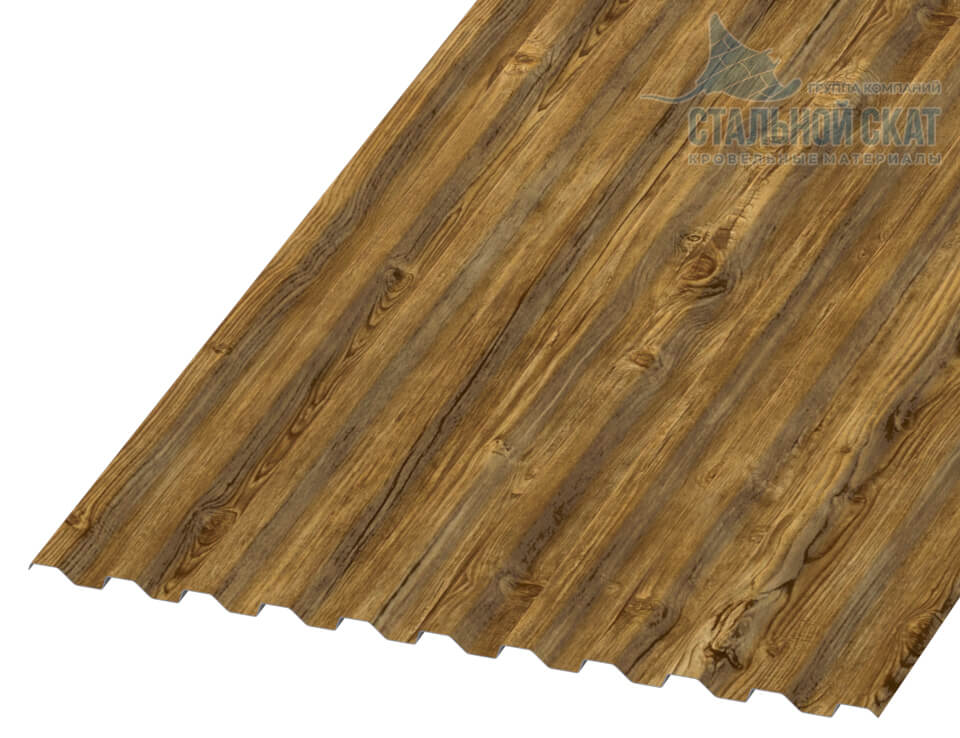 Профнастил С21 х 1000 - A (ECOSTEEL_T-01-Золотой Дуб-0.5)