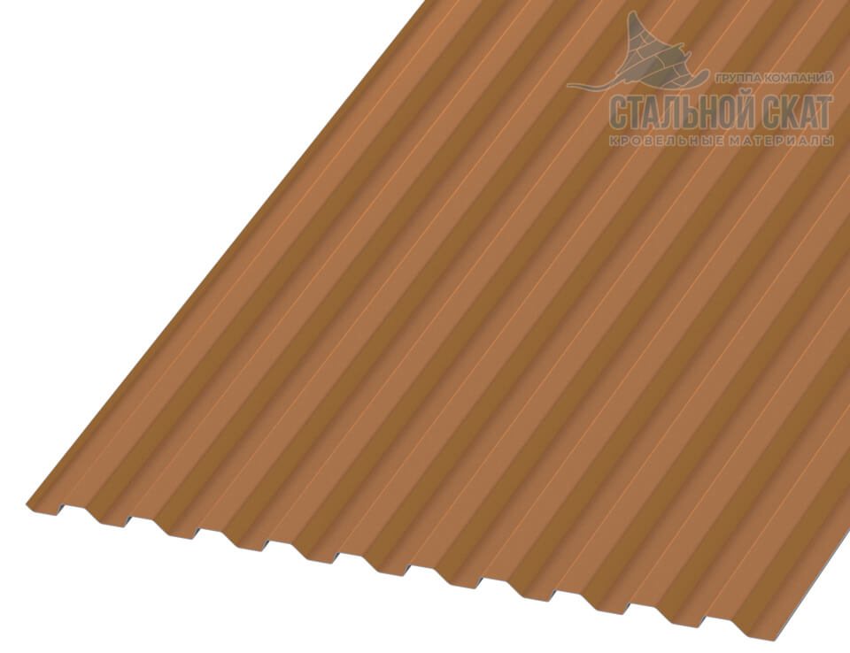 Профнастил С21 х 1000 - B Двусторонний (AGNETA_Д-20-Copper-0.5)