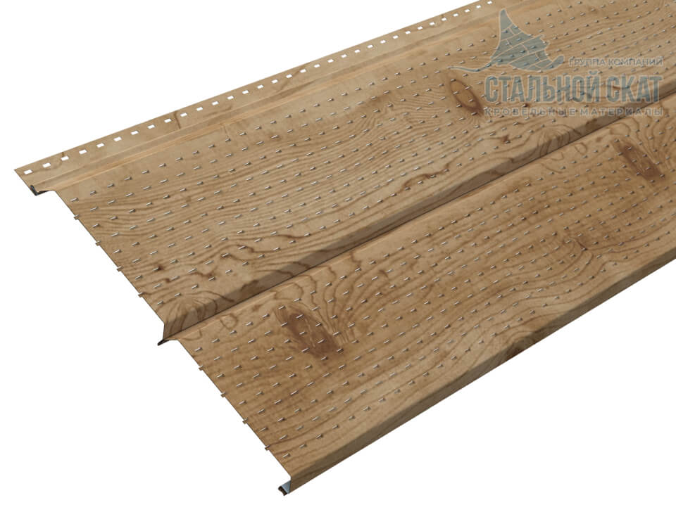 Софит перфор. Lбрус-XL-14х335 (ECOSTEEL_T-01-Сосна-0.5)