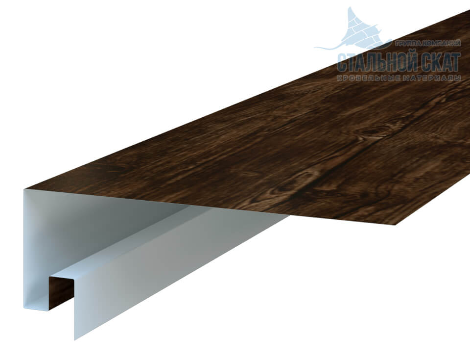 Планка откоса сложная 3D 245х75х3000 (ECOSTEEL_MA-12-Античный Дуб-0.45)