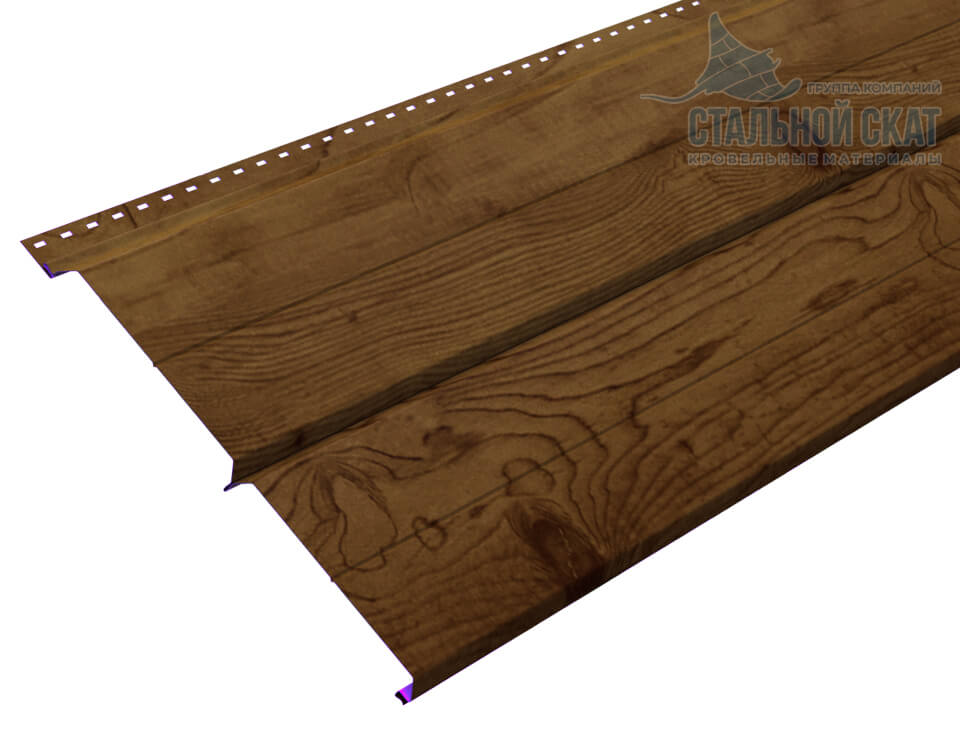 Сайдинг Lбрус-XL-Н-14х335 (ECOSTEEL_T-12-Дуб-0.45)