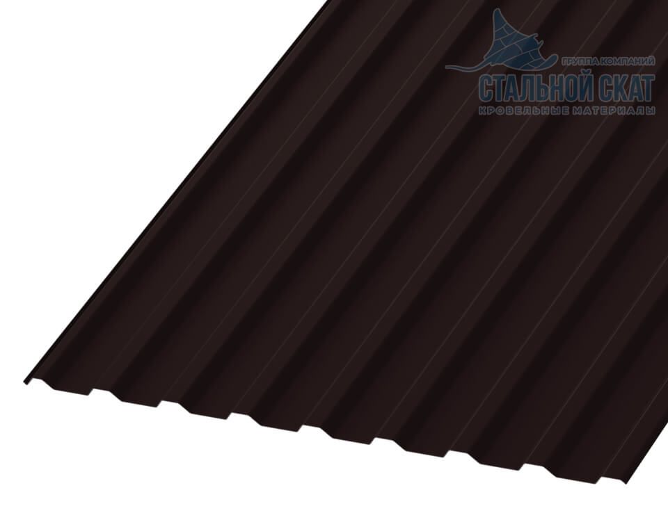 Профнастил МП20 х 1100 - R (VALORI-20-DarkBrown-0.5)